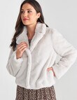 Whistle Faux Fur Long Sleeve Jacket, Cream product photo View 05 S