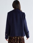 Whistle Long Sleeve Pea Coat, Navy product photo View 02 S
