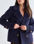 Whistle Long Sleeve Pea Coat, Navy product photo View 05 S