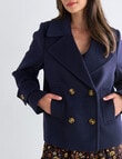 Whistle Long Sleeve Pea Coat, Navy product photo View 06 S