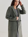 Whistle Long Sleeve Coat with Pockets, Sage Green product photo