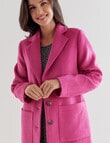 Whistle Long Sleeve Coat with Pockets, Barbie Pink product photo View 05 S
