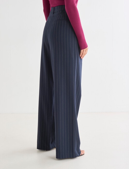 Whistle Pinstripe Man Style Pant, Navy product photo View 02 L
