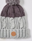 No Issue Beanie Scarf Set, Khaki & Grey Marle, 3-16 product photo View 02 S