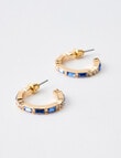 Harlow Rectangle Stone Hoops, Imitation Gold product photo View 02 S
