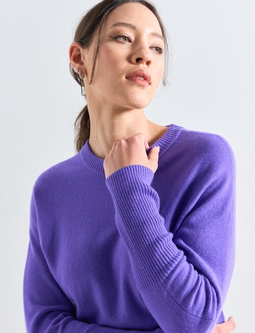 State of play Wool Cashmere Batwing Sweater, Ultraviolet product photo View 04 L