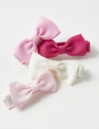Mac & Ellie Ribbon Bow Hair Clips, 4-Pack, Pink product photo View 03 S