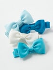 Mac & Ellie Ribbon Bow Hair Clips, 4-Pack, Blue product photo View 03 S