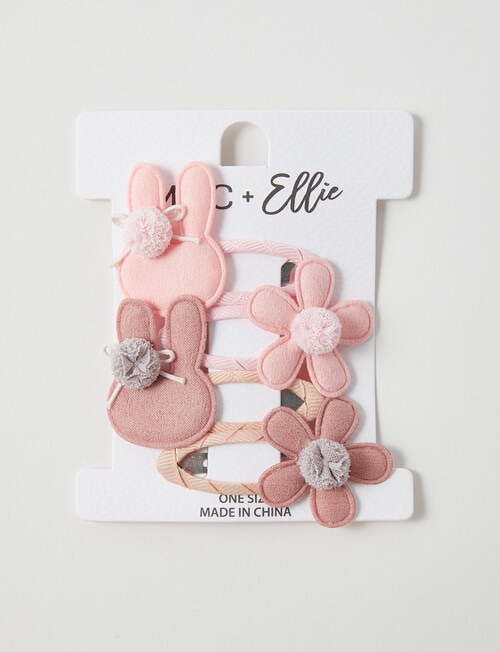 Mac & Ellie Bunny Clip, 4-Pack, Natural & Pink product photo View 02 L
