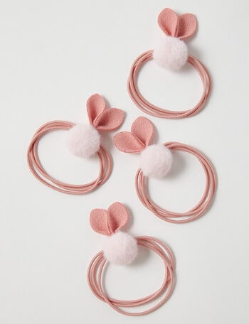 Mac & Ellie Bunny Ties , 4-Pack, Pink product photo