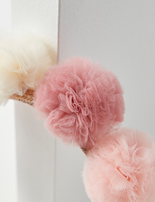 Mac & Ellie Pompom Head Band Tulle, Pink product photo View 02 L