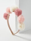 Mac & Ellie Pompom Head Band Tulle, Pink product photo View 03 S