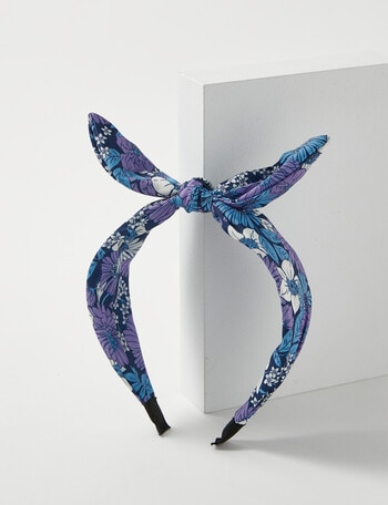 Mac & Ellie Floral Bow Headband, Purple product photo