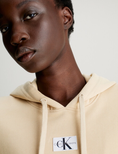 Calvin Klein Woven Label Oversized Hoodie, Warm Sand product photo View 03 L