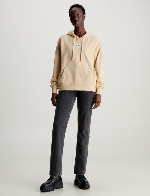 Calvin Klein Woven Label Oversized Hoodie, Warm Sand product photo View 04 L