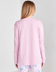 Zest Sleep Long Sleeve Raw Edge Top, Lavender product photo View 02 S