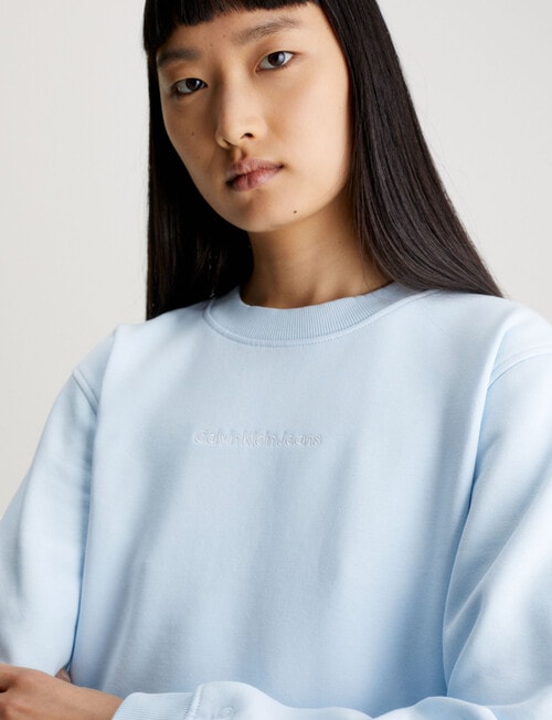 Calvin Klein Institutional Crew Sweatshirt, Keepsake Blue product photo View 03 L