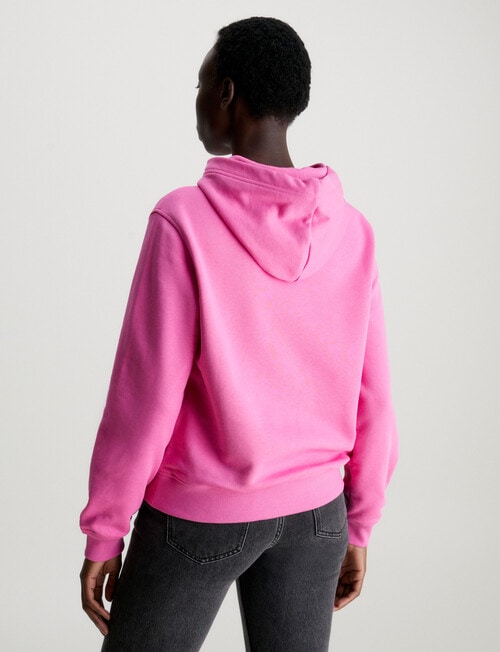 Calvin Klein Embroidered Badge Regular Hoodie, Pink Amour product photo View 02 L
