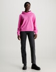 Calvin Klein Embroidered Badge Regular Hoodie, Pink Amour product photo View 04 S
