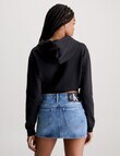 Calvin Klein Wrap Cropped Hoodie, Black product photo View 02 S