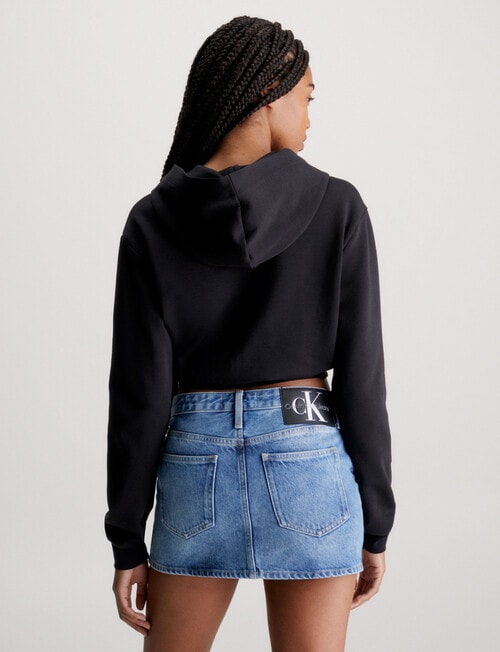 Calvin Klein Wrap Cropped Hoodie, Black product photo View 02 L
