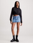 Calvin Klein Wrap Cropped Hoodie, Black product photo View 04 S
