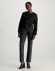 Calvin Klein Woven Label Ziped Cardigan, Black product photo View 04 S