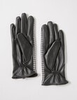 Boston + Bailey Houndstooth & Pleather Fleece Lined Glove, Black & White product photo View 02 S