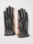 Boston + Bailey Check & Pleather Fleece Lined Glove, Beige product photo View 02 S