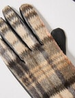 Boston + Bailey Check & Pleather Fleece Lined Glove, Beige product photo View 03 S