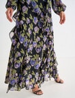 Harlow Long Sleeve Frill Maxi Dress, Green Floral product photo View 05 S