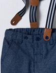 Teeny Weeny All Dressed Up Pants with Braces, Navy product photo View 04 S