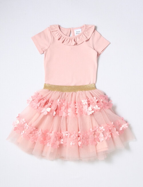 Teeny Weeny All Dressed Up Bodsysuit & Skirt Set, 2-Piece, Blush product photo View 02 L