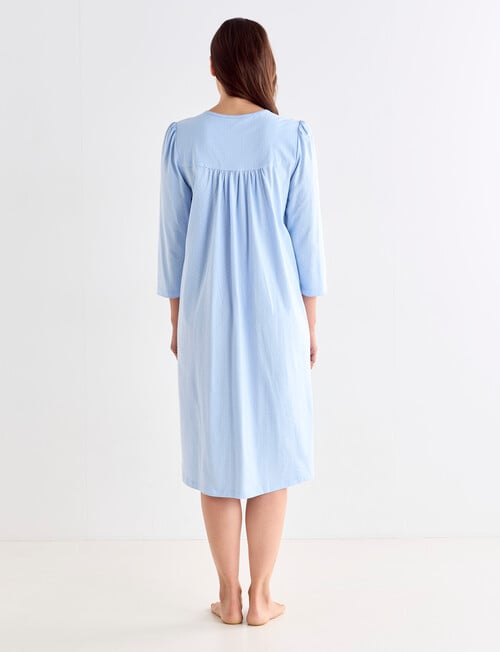 Ruby & Bloom V-neck Cotton Nightie, Pale Blue Spot, 10-20 product photo View 02 L