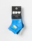 Simon De Winter Dino Crew Sock, 3-Pack, Blue, Teal & Cream product photo View 02 S