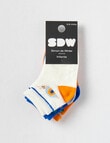 Simon De Winter Swampland Crew Sock, 3-Pack, Cream, Blue & Orange product photo View 02 S