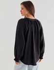 Whistle V-Neck Blouse, Black product photo View 02 S