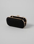 Harlow Pleated Glitter Clutch, Black product photo View 06 S