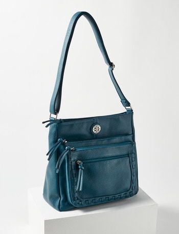 Boston + Bailey Zips Shoulder Bag, Denim Blue product photo