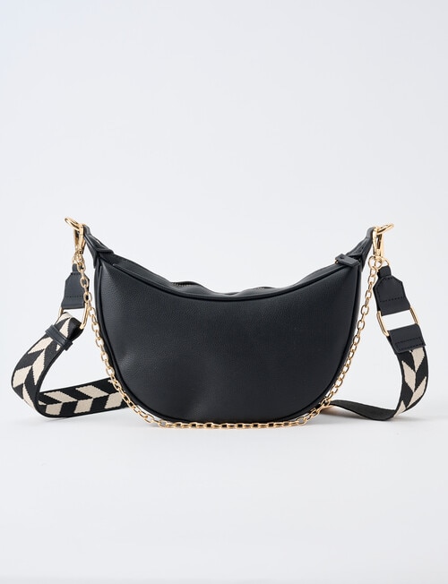 Whistle Accessories Moon Chain Crossbody Bag, Black product photo View 03 L