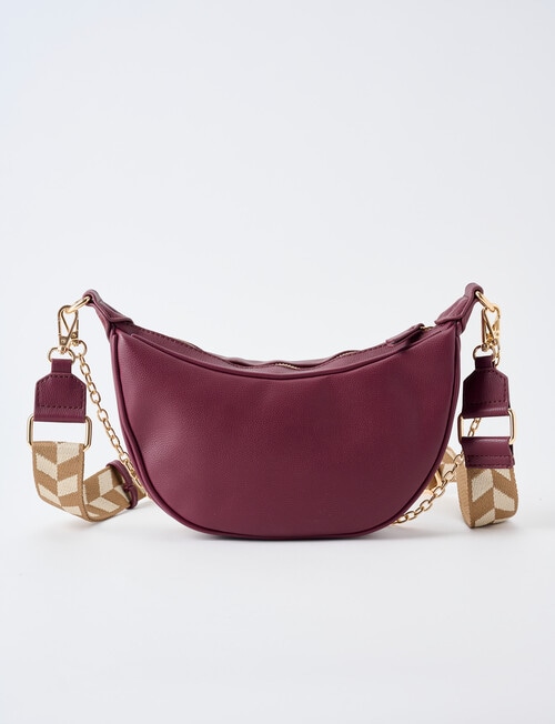 Whistle Accessories Moon Chain Crossbody Bag, Dark Plum product photo View 02 L