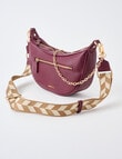 Whistle Accessories Moon Chain Crossbody Bag, Dark Plum product photo View 03 S