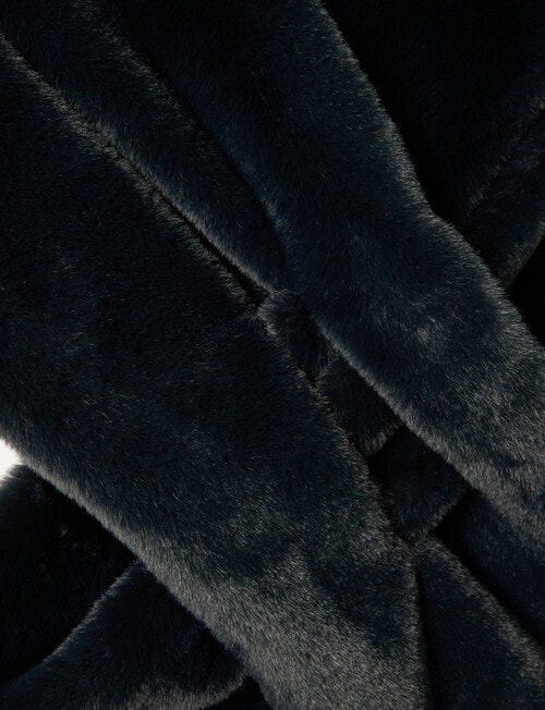 Harlow Faux Fur Evening Wrap, Navy product photo View 03 L