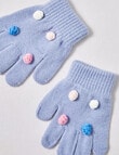 Mac & Ellie Pompom Glove, Blue Bell, 3-16 product photo View 02 S