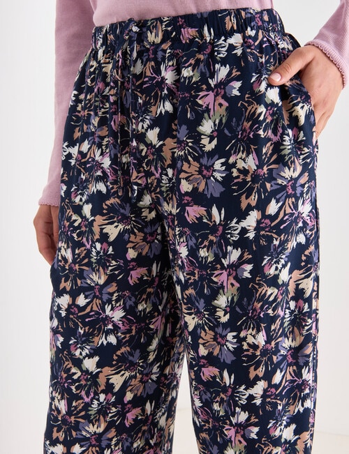 Whistle Sleep Painterly Print Viscose Pant, Ink product photo View 04 L