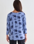 Ella J Soft Touch Floral Batwing Top, Blue product photo View 02 S