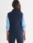 Ella J Quilted Puffer Vest, Navy product photo View 02 S