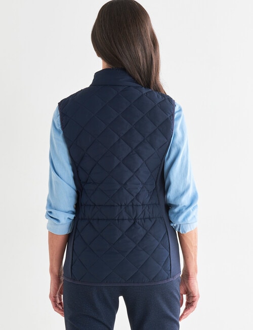 Ella J Quilted Puffer Vest, Navy product photo View 02 L