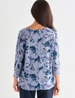 Ella J Soft Touch Batwing Top, Mallard Floral product photo View 02 S