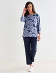 Ella J Soft Touch Batwing Top, Mallard Floral product photo View 03 S